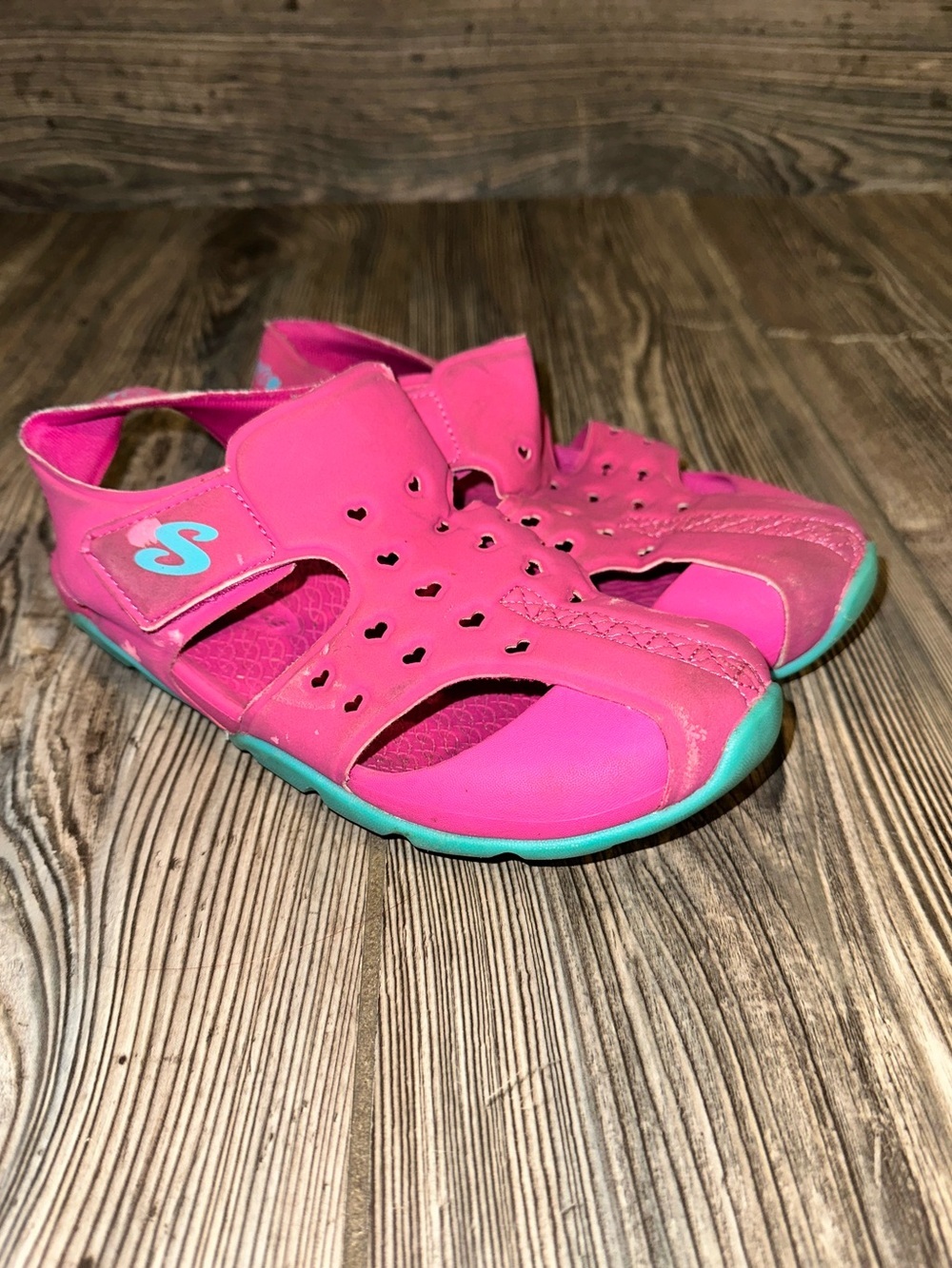 Skechers Pink Kids' Water-Friendly Sandals Outdoor Play Adjustable Soft Size 3